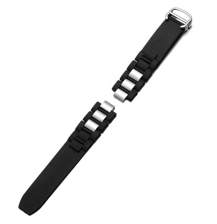 CORREA DE GOMA DE SILICONA DE 20 MM PARA RELOJ CARTIER 21 CHRONOSCAPH NEGRO Foto 2 de 4