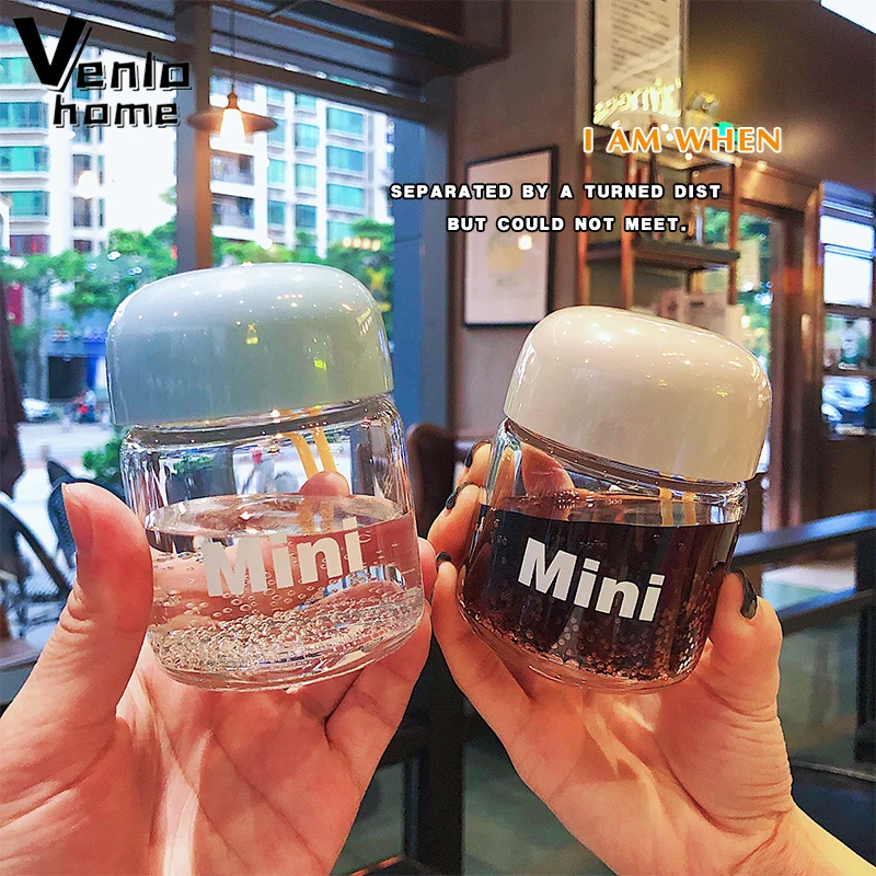 Unbranded 150ml Small Glass Water Bottle Portable Cute Mini Heat Resistant Drink Container