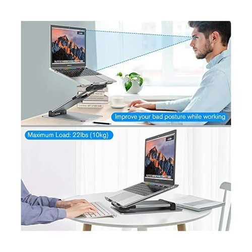 Adjustable Height & Angle Laptop Holder, Sit to Stand, for Laptops 10"-17" NEW! - Picture 7 of 9
