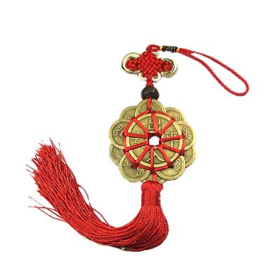 Feng Shui Mystischer Knoten 10 Chinesische Glücksmünzen für Gesundheit,