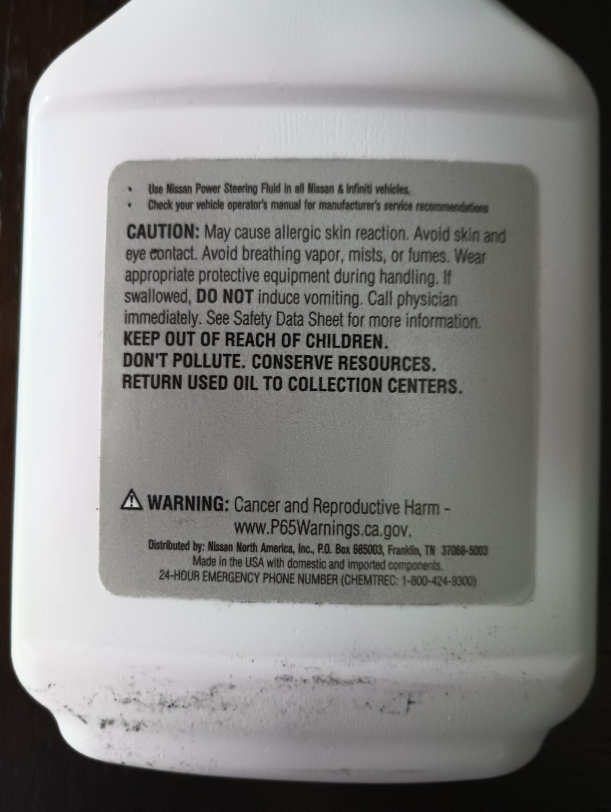 GENUINE OEM New Nissan/Infiniti Power Steering Fluid 999MPAG000P 12oz