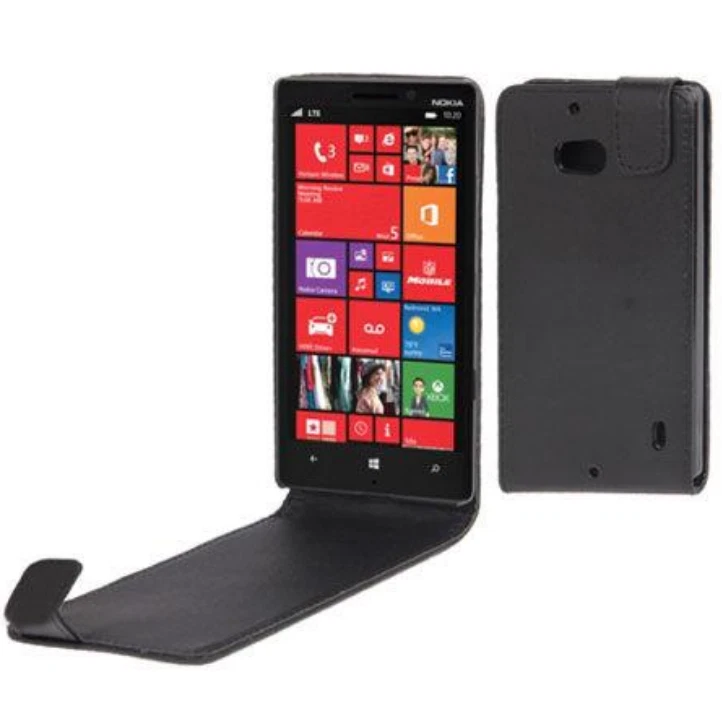 Custodia Flip-Case In Pelle Sintetica Bianca Per Nokia Lumia 930 + 2 Pellicole Protettive - 2