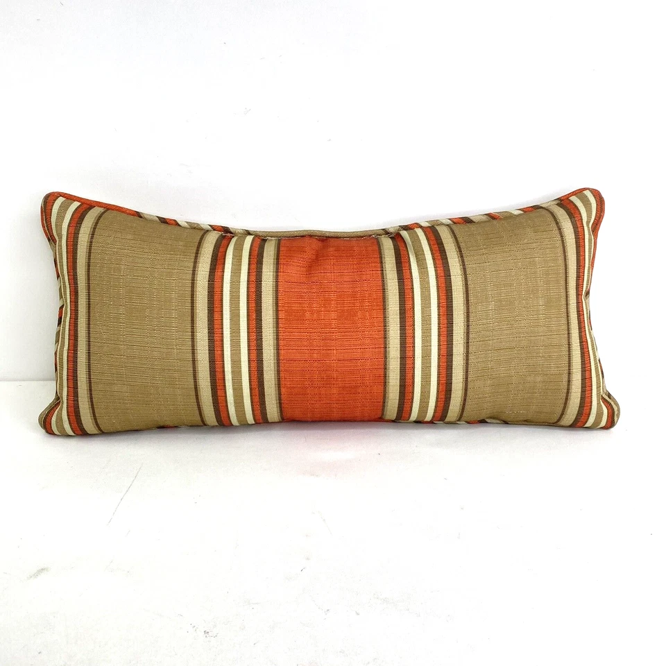 Almohada a rayas mariposas naranja y marrón 19" x 8" mariposa ribeteada Foto 2 de 4