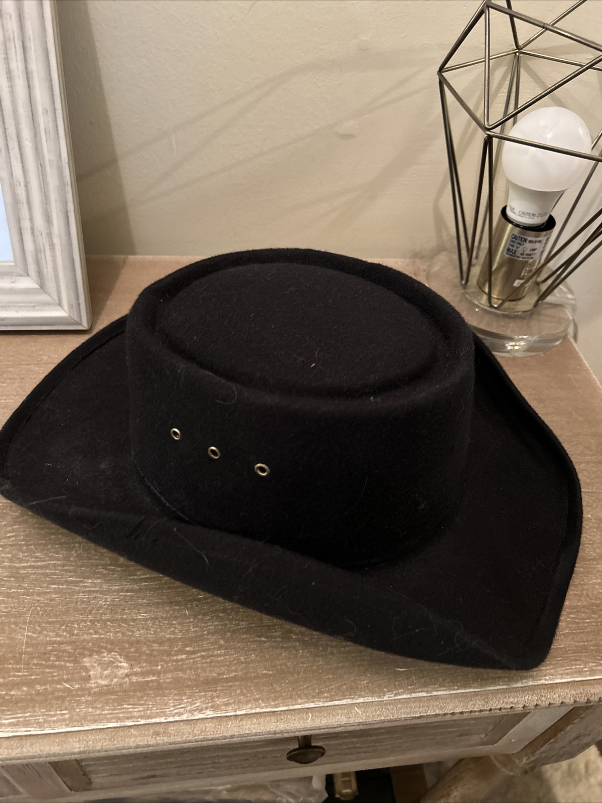 Vintage Black Cowboy Hat Made Mexico JR Palacios XL Gem