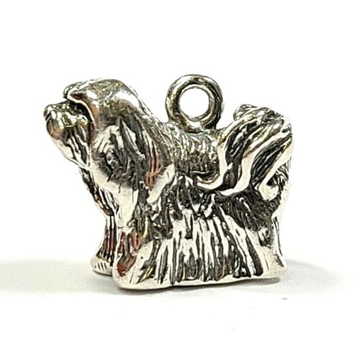 Sterling Silver Tiny Sheepdog Dog Charm