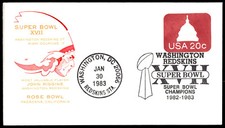 1983 USA FDC- Super Bowl XVII Champions Washington Redskins Cachet