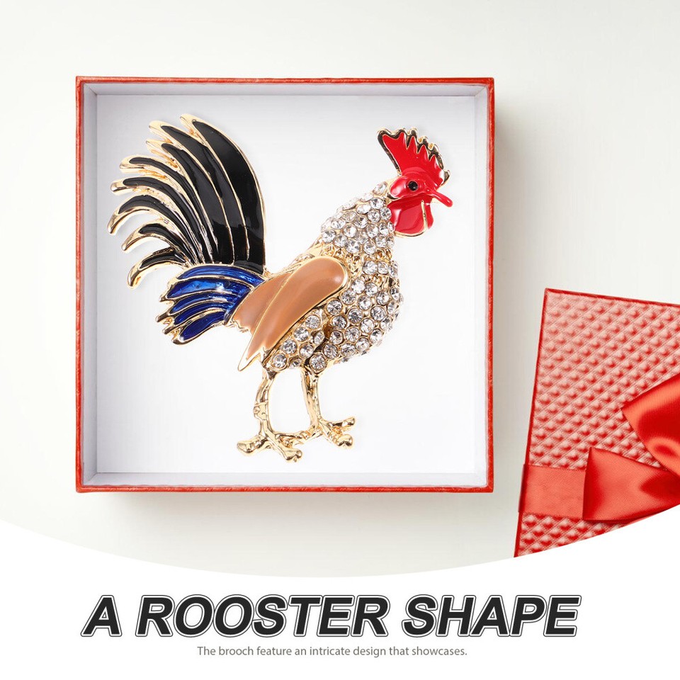 Delicate Rooster Brooch Zinc Alloy Brooch Pin Decorative Brooch Jackets