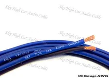 100' feet TRUE 12 Gauge AWG BL/BK  Speaker Wire Car Home Audio ft GA