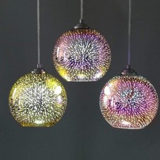 Lights Hanging Pendant Disco Glass Globe Ceiling Lighting Colourful Lampshade
