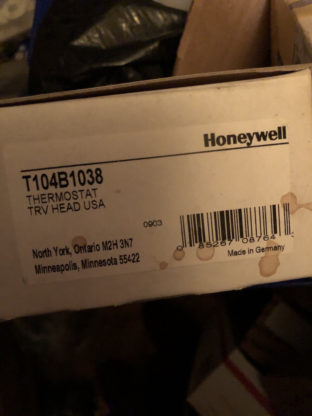 HONEYWELL T104B1038 THERMOSTATIC RADIATOR TRV HEAD REMOTE SENSING CONTROL  85267087643 | eBay