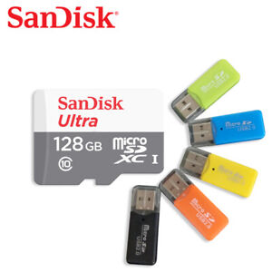 SanDisk Ultra 128GB micro SDXC C10 TF Memory Card with Random Card Reader x1