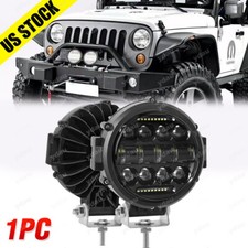 7 Inch Round Led Pods Work Light Bar Driving Fog Headlight Truck Off Road 4wd