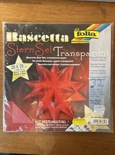 FOLIA; GWIAZDA BASCETTA; 32 SKŁADANE ARKUSZE PRZEZROCZYSTE CZERWONE; 20 X 20 CM; NOWA