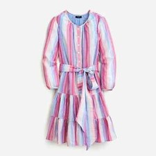 J. Crew Pastel Stripe Belted Button Up Dress NEW W/ Tags Size M New
