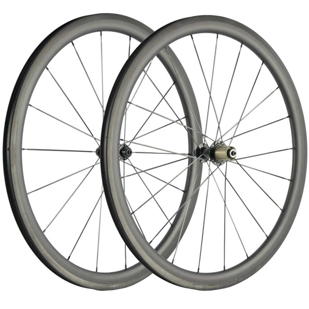 Clincher Carbon Bicycle Wheelset 40mm Road Bike Wheels UD Matte
