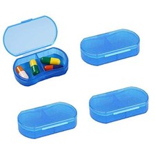 Pill Case for Purse Small 4PCS Pill Organizer Portable Travel Daily Pill Cont...