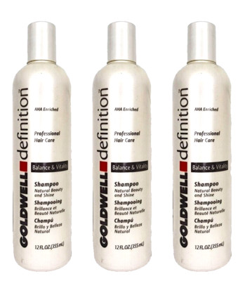 3 Goldwell Definition BALANCE & VITALITY SHAMPOO Natural Beauty 12 oz Each