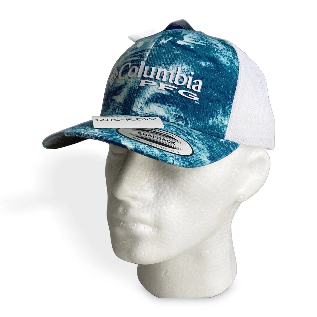 Columbia PFG Camo Mesh Fishing Snapback Cap O/S Realtree Electric Turquoise  Hat