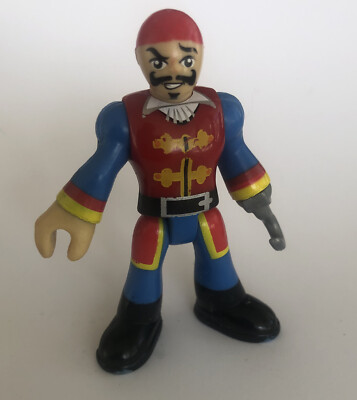 fisher price imaginext Hook PIRATE Captain Red skull cap blue
