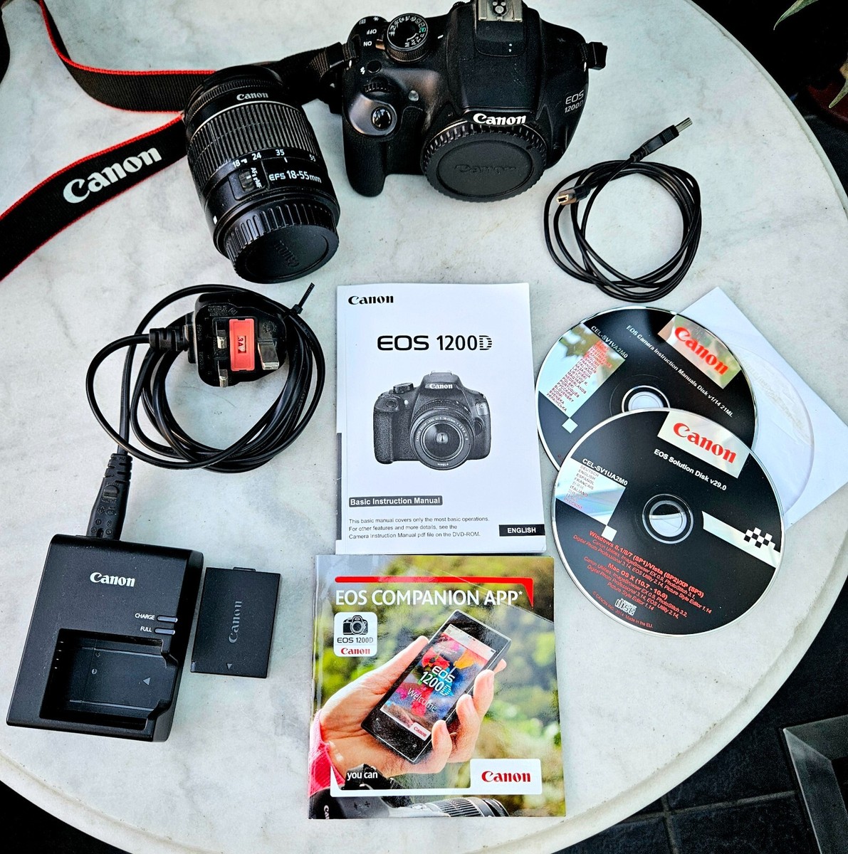 Canon EOS 1200D Digital SLR Camera Black with EF-S 18