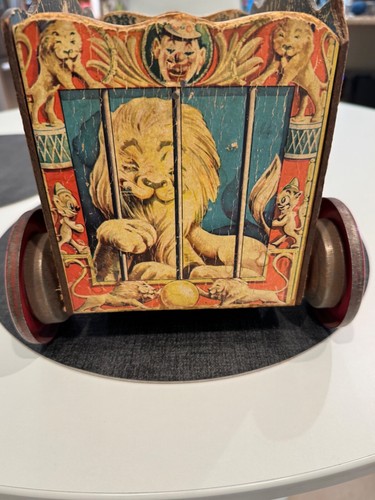 Rare Gong Bell Co Pull Toy -- Lions Circus Wagon -- 1950s Collectible - Picture 5 of 8