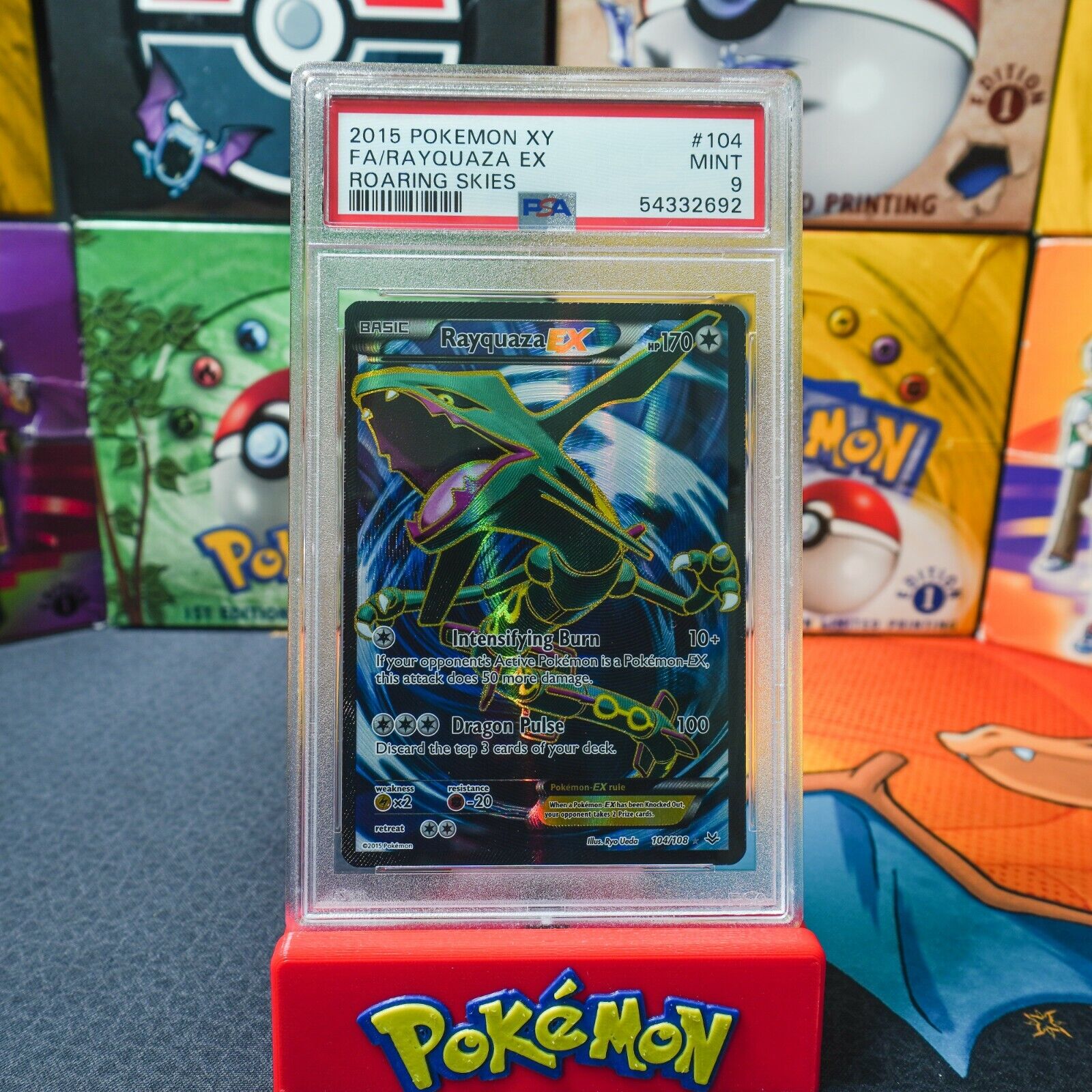  Pokemon - Rayquaza-EX (104/108) - XY Roaring Skies - Holo :  Toys & Games