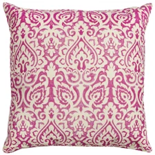 Rizzy White Traditional-European Petals Scrolls Throw Pillow Geometric T10481