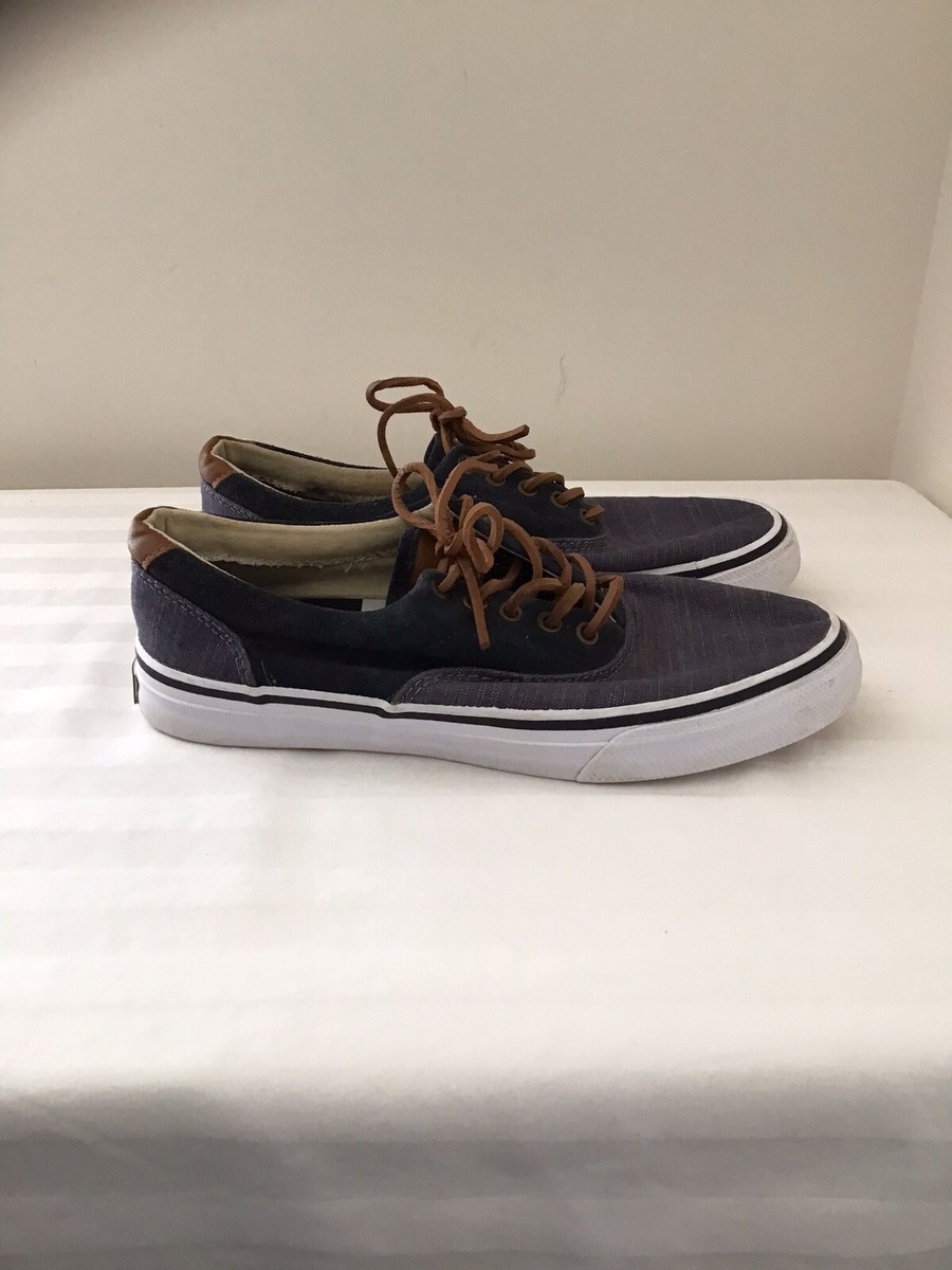 Bass Classic Compass Mens US 8M Boat Shoes Navy Blue White