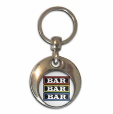 Fruit Machine Bar Round Metal Key Ring (37mm x 37mm)