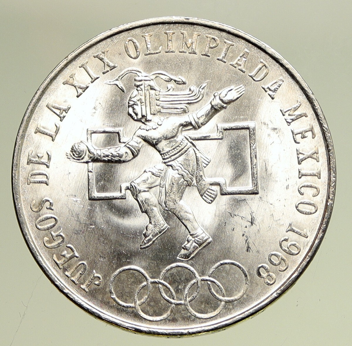 1968 Mexico XIX Olympic Games Aztec Ball Player BIG 25 Pesos