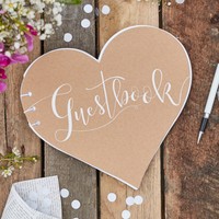 GäStebuch 'Herz' Kraft / Weiß Hochzeit Hochzeitsalbum HochzeitsgäStebuch