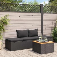 Sonnenliege Mit Auflage Poly Rattan Schwarz FüR Garten Terrasse Und Balkon
