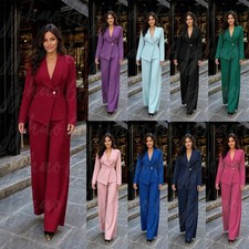 Women Suits 2 Pieces Work Wear Set Formal Ladies Office Slim Fit Wedding Groom