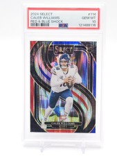 CALEB WILLIAMS 2024 SELECT RED & BLUE SHOCK ROOKIE #114 BEARS PSA 10 Q0004