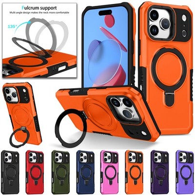Für iPhone 17 16 15 14 13 12 11 Pro Stoßfester Hülle mit klappbarem Ringhalter