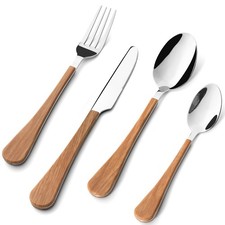 24 Piece Silverware Set Service for 6, Premium Stainless Steel Flatware Set, ...