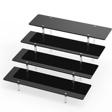 Acrylic Riser Display Stand, Black 4 Tier Cupcake Stand Display Risers Shelf Per