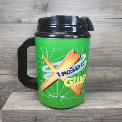 Vtg Rare Green 7/11 X-treme Big Gulp Super Insulated Mug 52 Oz Thermo-serv USA