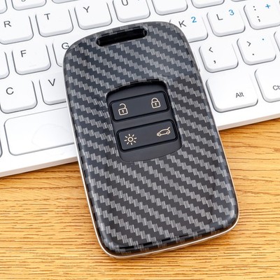 ABS Plastic Carbon Fiber Car Key Case Cover For Renault Arkana Koleos Megane