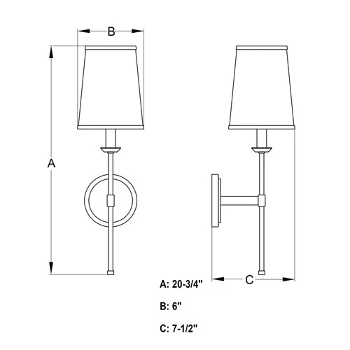 Vaxcel Lighting W0447 Camden 21" Tall Bathroom Sconce - Black - Picture 3 of 8