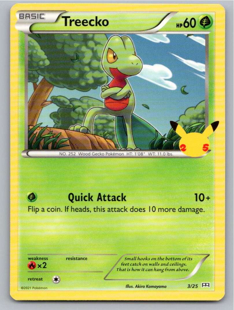 POKEMON TREECKO MCDONALD'S 25TH ANNIVERSARY PROMOS 003/025 NM A19089 FREE S&H