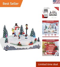 Hand-Painted Ceramic Christmas Village Skating Pond - Holiday Magic Awaits!