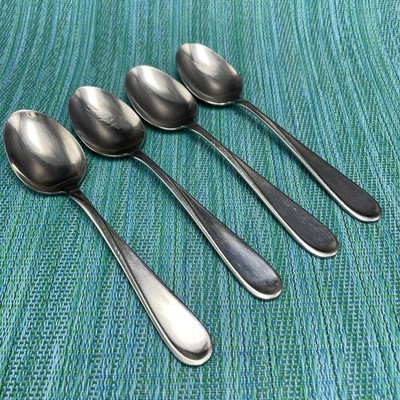 4 Oneida FLIGHT RELIANCE Stainless SOUP SPOONS
