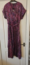 New Look Ceris Purple Pleated midaxi Dress Size 14 New