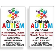 2-Pack Child with Autism On Board Autism Awareness Vinyl Sticker Decal - 5x3