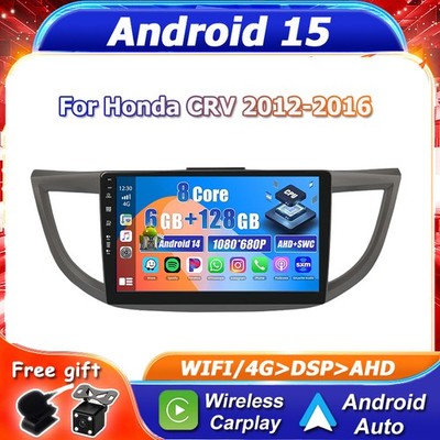 For 2012-16 Honda CRV Android 15 Car Stereo Radio GPS Navi Apple CarPlay 6+128GB