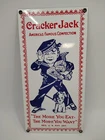Ande Rooney Porcelain Enamel Vintage Cracker Jack Advertising Sign 12x6 Great 👍