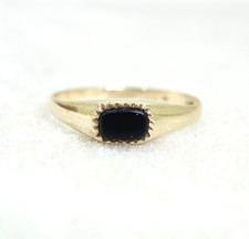 Ring 9 kt Gold schwarzer Onyx Größe 7 3/4 - P