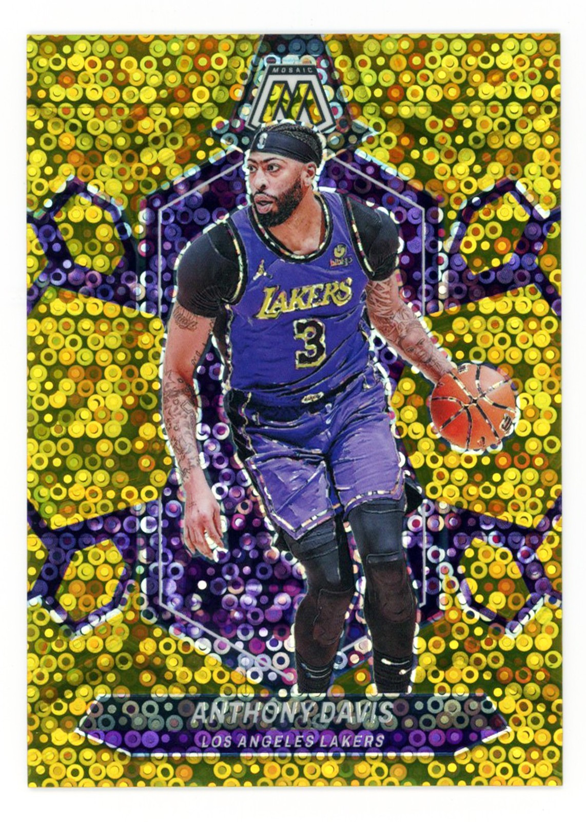 2023-24 Panini Mosaic - Anthony Davis - Gold Disco /10 - LA Lakers - #73