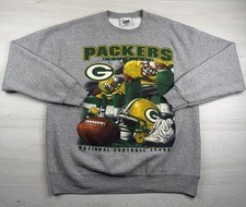 Vtg Lee Sport Green Bay Packers Sweatshirt Gray 90s Crewneck USA Made NFL Mens L